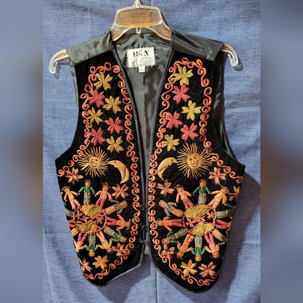 RN Ruth Y Nohemi black orange cotton vest size XL